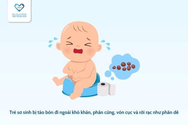 trẻ sơ sinh bị táo bón đi tiêu khó